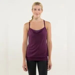 Lululemon CYB tank top plum 8 womens athletic wee are from space sports bra